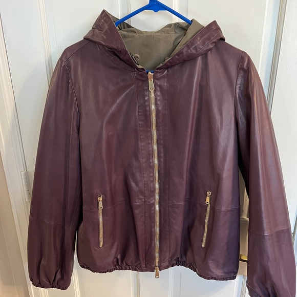 Brunello Cucinelli $5000 reversible leather jacket! Stunning!
